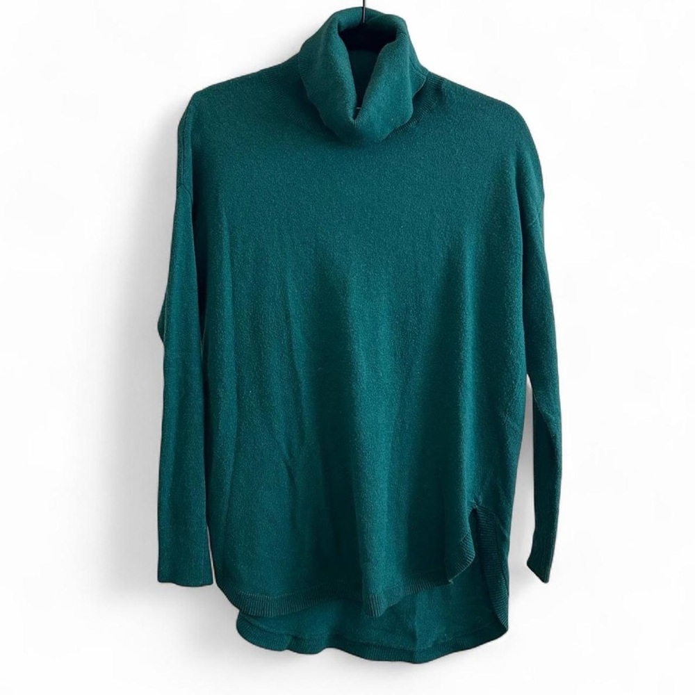 Chelsea28 Deep Teal/Emerald Turtleneck Sweater, Cotton/Cashmere